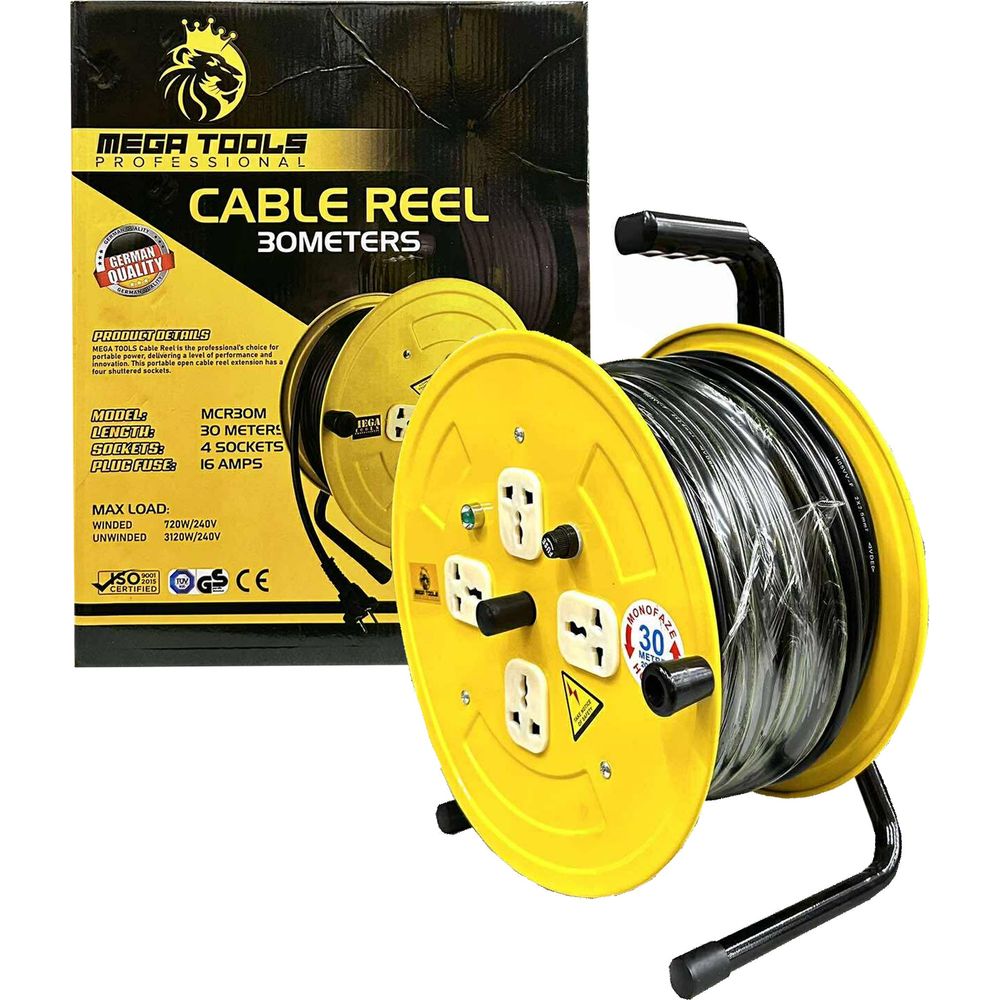 Megatools MCR30M Extension Cord Cable Reel Set 30 meters Megatools MCR30M Extension Cord Cable Reel Set 30 meters